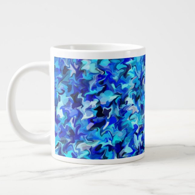 Caneca De Café Grande Blue Swirl 20oz Mug (Esquerda)