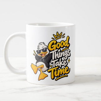 Caneca De Café Grande Boas Coisas Levam Tempo Camiseta Funny Cool Duck D