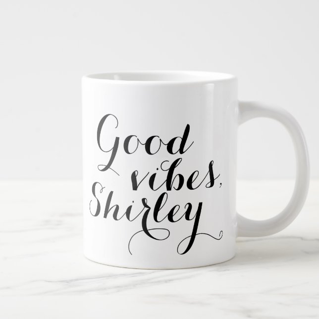 Caneca De Café Grande Boas Víblias Personalizadas Shirley Feliz Uplifing (Direita)