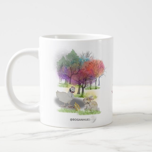 Caneca De Café Grande Boganhues Pipa & Marlow Impressão (Esquerda)