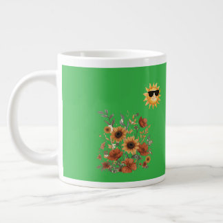 Caneca De Café Grande Boho Sunflower Tribal Pattern Mug – Warm Sunshine