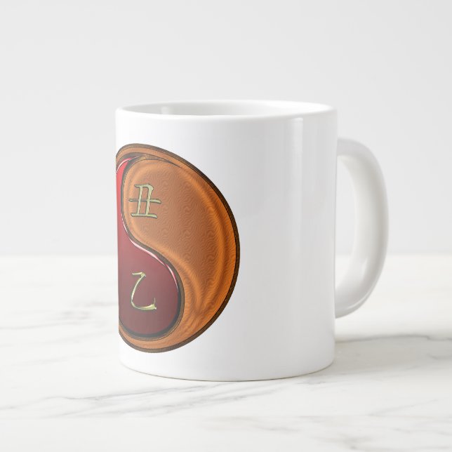 Caneca De Café Grande Boi de Madeira (Frente Esquerda)
