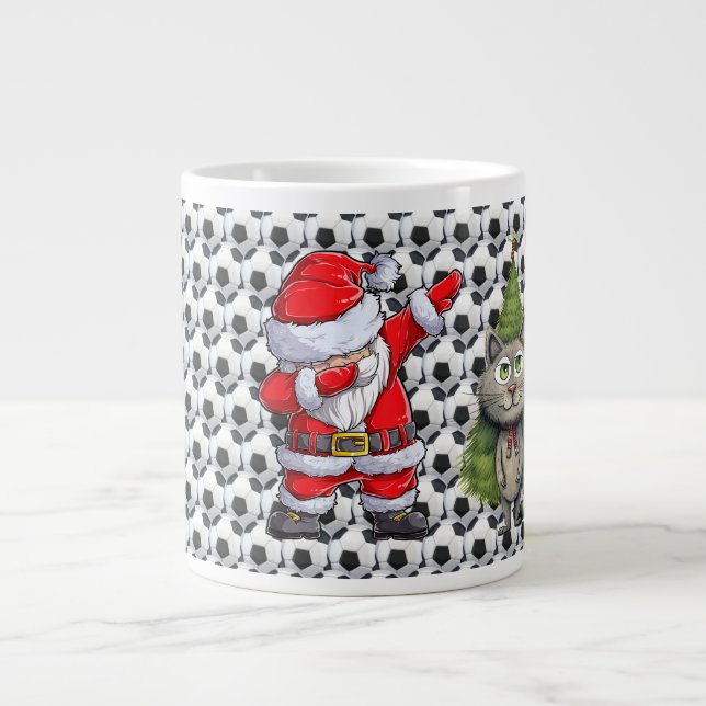 Caneca De Café Grande Bola de Futebol para o Natal (Frente)