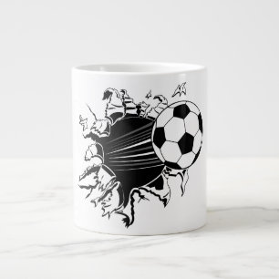 Caneca De Café Grande Bola de futebol saindo
