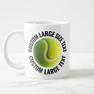 Caneca De Café Grande Bola de Tênis Personalizada com Texto Grande Taman