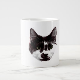 Caneca De Café Grande Bold Cat Gaze | Ink Style Mug