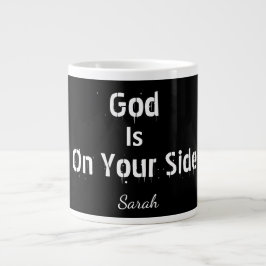 Caneca De Café Grande Bold Modern Black Name Faith God Is On Your Side 