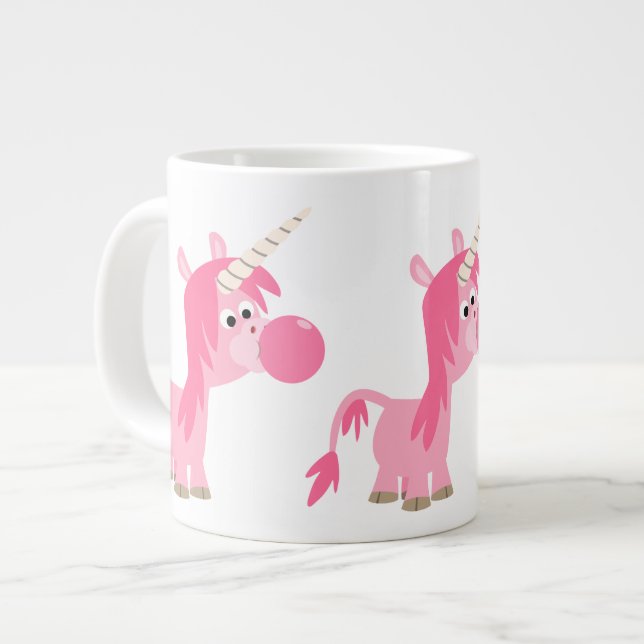 Caneca De Café Grande Bolha de Cartoon Gum Unicorn Jumbo Mug (Frente Esquerda)