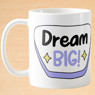 Caneca De Café Grande Bolha de Voz Roxa Inspiradora