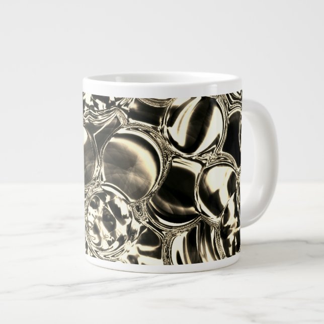 Caneca De Café Grande Bolhas de ouro ou bolhas de vidro? (Frente Esquerda)