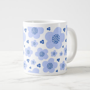 Caneca De Café Grande Bolinhas azul
