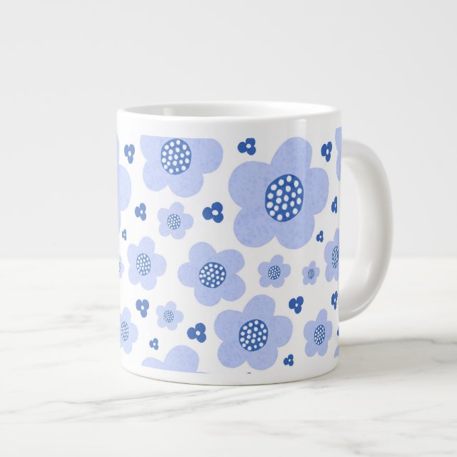 Caneca De Café Grande Bolinhas azul (Frente Esquerda)