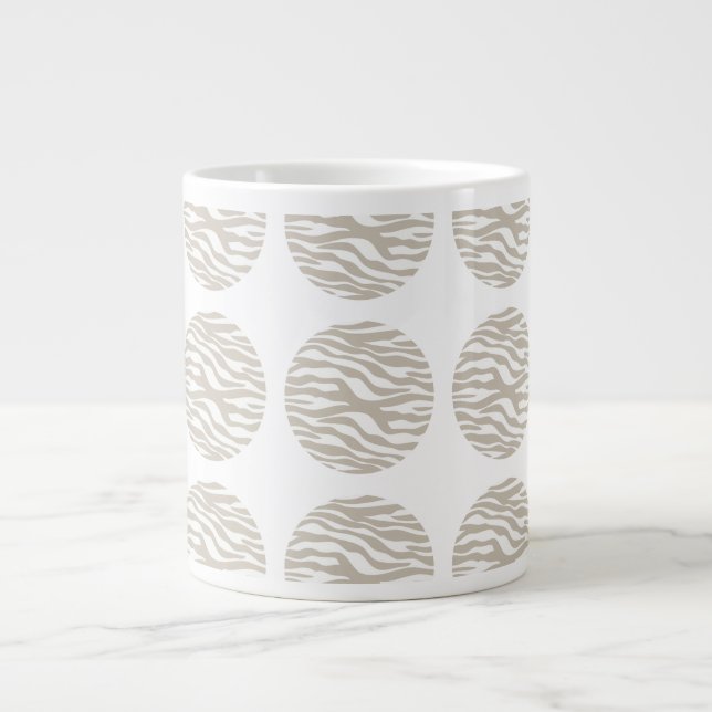 Caneca De Café Grande Bolinhas de impressão zebra Jumbo Mug (Frente)