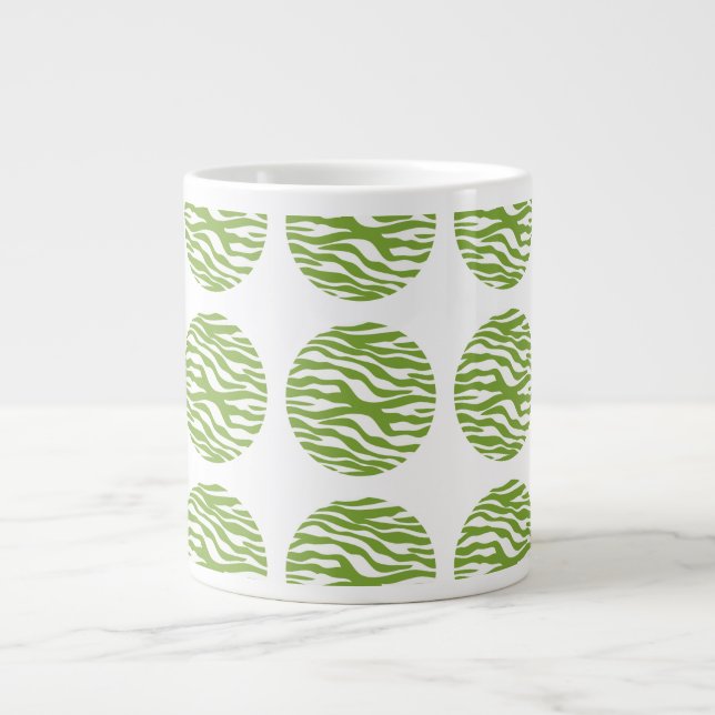 Caneca De Café Grande Bolinhas de impressão zebra Jumbo Mug (Frente)