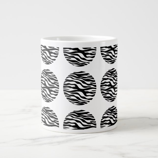 Caneca De Café Grande Bolinhas de impressão zebra Jumbo Mug (Frente)