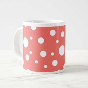 Caneca De Café Grande Bolinhas do coral