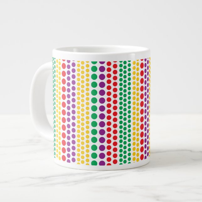 Caneca De Café Grande Bolinhas Especiais de Chuva de Carnaval (Frente Esquerda)