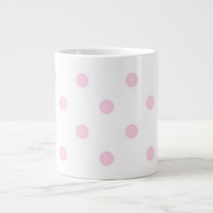 Caneca De Café Grande Bolinhas Rosa