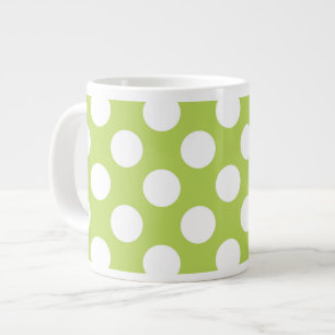 Caneca De Café Grande Bolinhas verdes, padrão de Bolinhas, pontos, ponto
