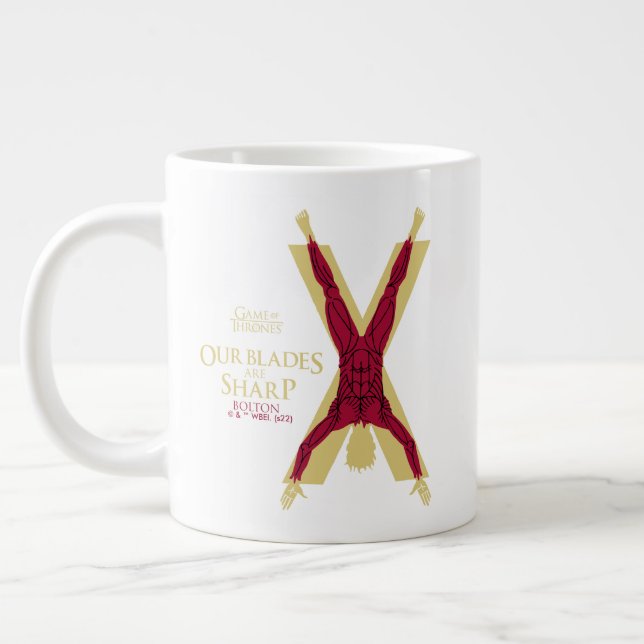 Caneca De Café Grande Bolton Sigil - Nossas lâminas são nítidas (Esquerda)