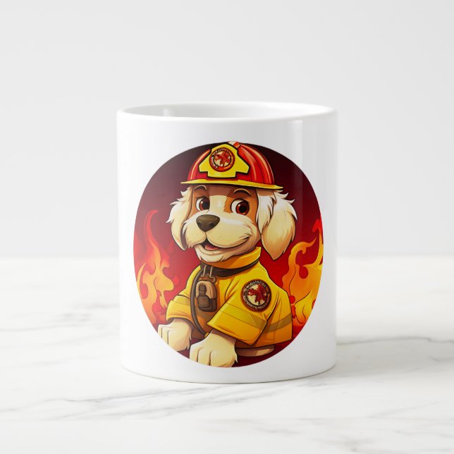 Caneca De Café Grande Bombeiro cães (Frente)