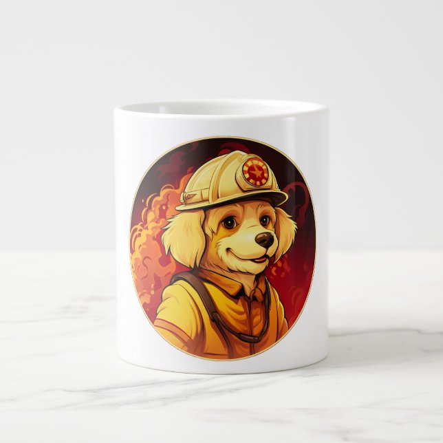 Caneca De Café Grande Bombeiro cães (Frente)