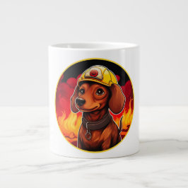Caneca De Café Grande Bombeiro Dachshund