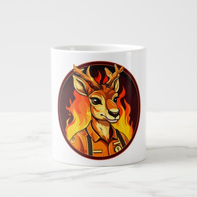 Caneca De Café Grande Bombeiro Deer (Frente)