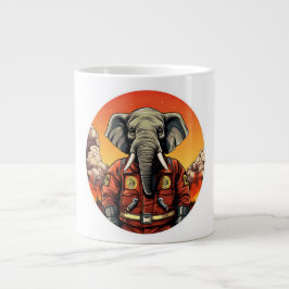 Caneca De Café Grande Bombeiro elefante