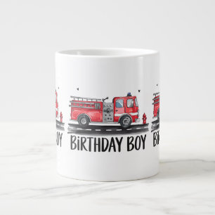 Caneca De Café Grande Bombeiros de caminhão O aniversário da família Boy