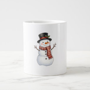 Caneca De Café Grande Boneco de Neve Feliz