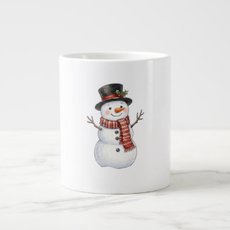Caneca De Café Grande Boneco de Neve Feliz