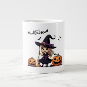 Caneca De Café Grande Bonita, anime bruxa do Halloween