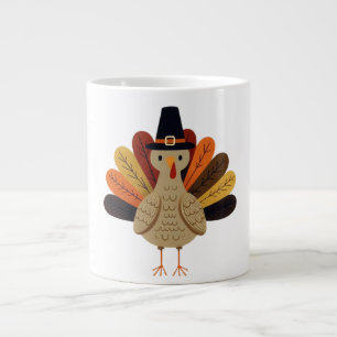 Caneca De Café Grande Bonita, clássica/vintage Ação de Graças Turquia