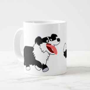 Caneca De Café Grande Bonita e feliz borda do desenho animado Collie Jum