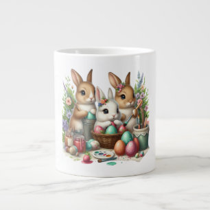 Caneca De Café Grande Bonita, festa de pintura de coelho da Páscoa/Prima