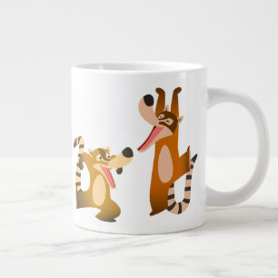 Caneca De Café Grande Bonita Joyful Cartoon Coatimundis