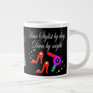 CANECA DE CAFÉ GRANDE BONITA LISTA DE CABELOS PERSONALIZADA