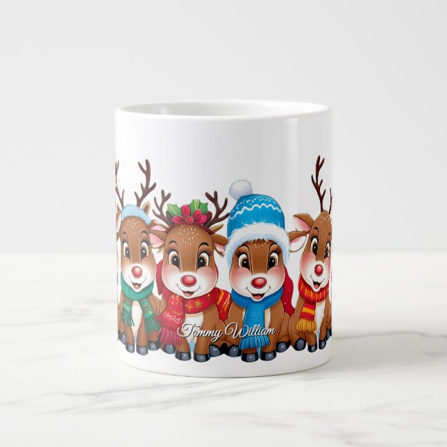 Caneca De Café Grande Bonita Tendência Moderna Engraçada Feliz Natal (Frente)