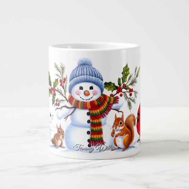 Caneca De Café Grande Bonita Tendência Moderna Engraçado Natal (Frente)