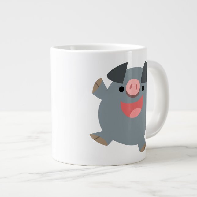 Caneca De Café Grande Bonitão de Cartoon Gato Jumbo (Frente Esquerda)