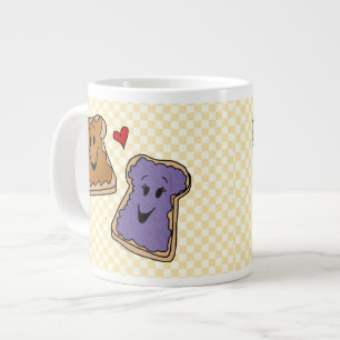 Caneca De Café Grande Bonitas Amigas de amendoim e geleia