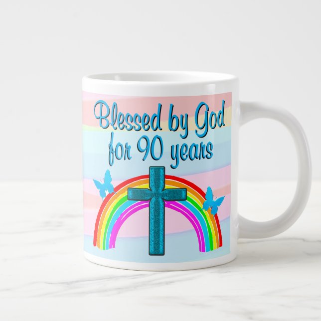 CANECA DE CAFÉ GRANDE BONITO BECIDO POR DEUS 90 DE ANIVERSÁRIO MUG (Direita)