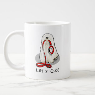 Caneca De Café Grande Bonito Divertido Vamos! Cachorro Komondor passeand