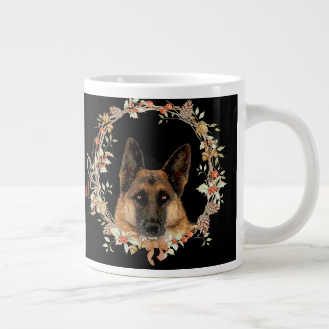 Caneca De Café Grande Bonito German shepherd Feriado Coffee Mug (Direita)