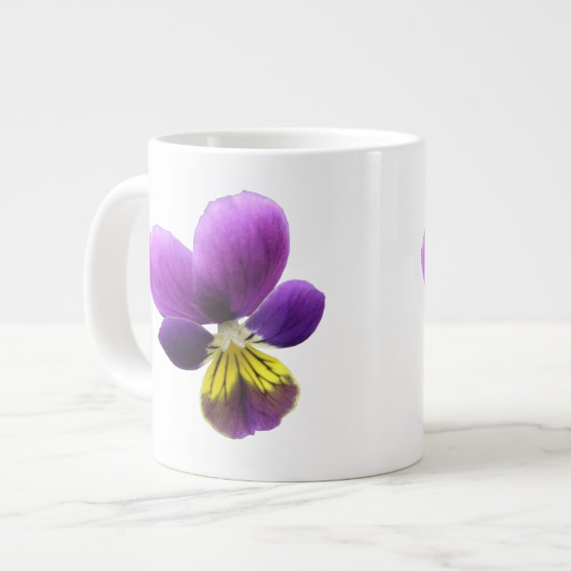 Caneca De Café Grande Bonito Pansy Mug (Frente Esquerda)