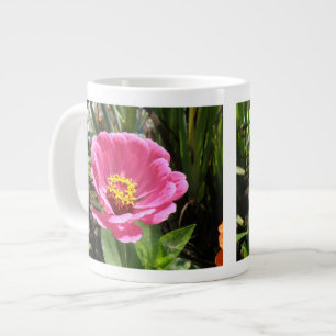 Caneca De Café Grande Bonito Rosa Zinnia Mug
