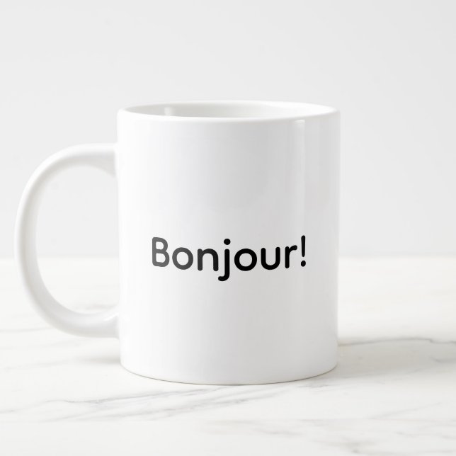 Caneca De Café Grande Bonjour! Jumbo Mug (Esquerda)