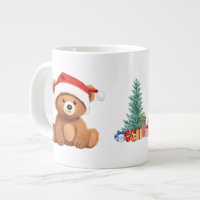 Caneca De Café Grande Bons animais de inverno Ursos Papais noeis de Nata (Frente Esquerda)