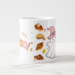 Caneca De Café Grande Boo Cute Ghost Coffee Cup com Bakery Treat